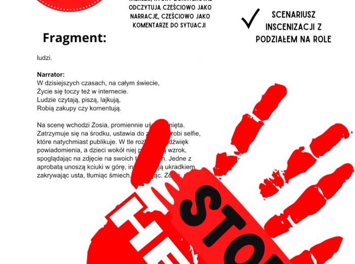 Stop Hejt - scenariusz inscenizacji, przedstawienia