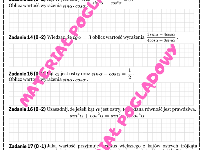 MINI MATURA MATEMATYKA - trygonometria