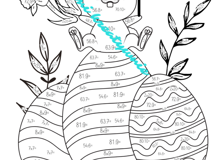 Wielkanocny plakat - mnożenie I dzielenie w zakresie 100