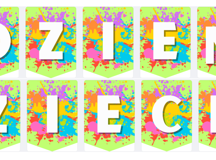 Girlanda, dekoracja, napis DZIEŃ DZIECKA