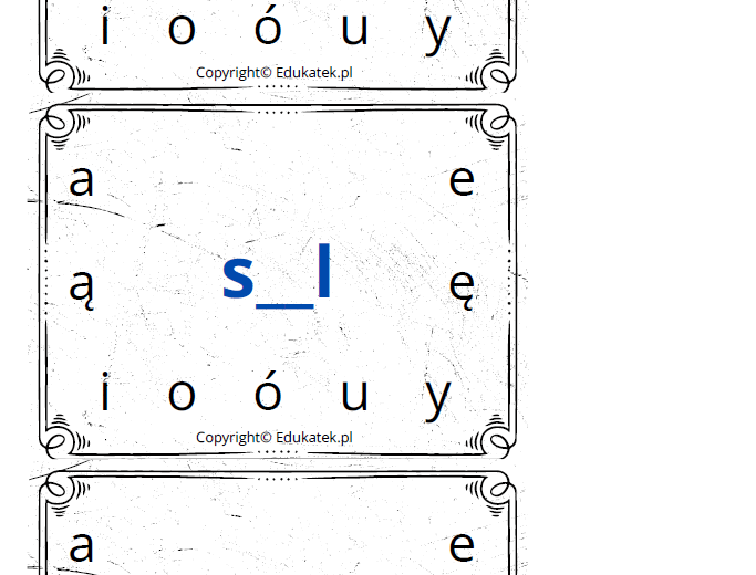 Na tropie samogłosek – utrwalanie czytania