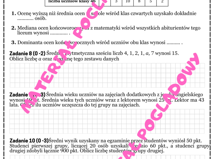MINI MATURA MATEMATYKA - statystyka