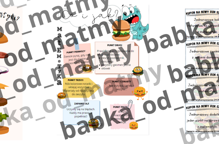 Mega Matematyczny Hamburger, czyli jak się uczyć matematyki? - lekcja organizacyjna