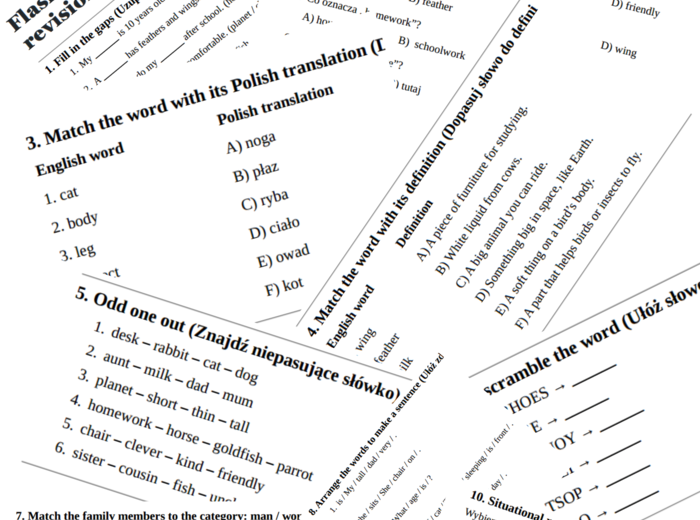 Flash 4 – Module 2 – vocabulary revision