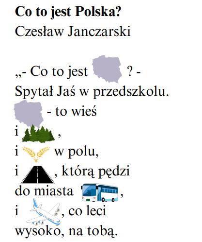 4 patriotyczne wiersze o Polsce - czytanie obrazkowe