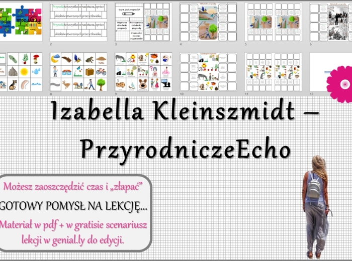 Pomysł na lekcję/karta pracy/stacje zadaniowe/notatki/ materiał do lekcji do tematu „Przyroda i jej składniki” w pdf. W gratisie niekomercyjny scenariusz lekcji/pomysł na lekcję w programie genial.ly do edycji. Na podstawie wydawnictwa Nowa Era. Przyroda