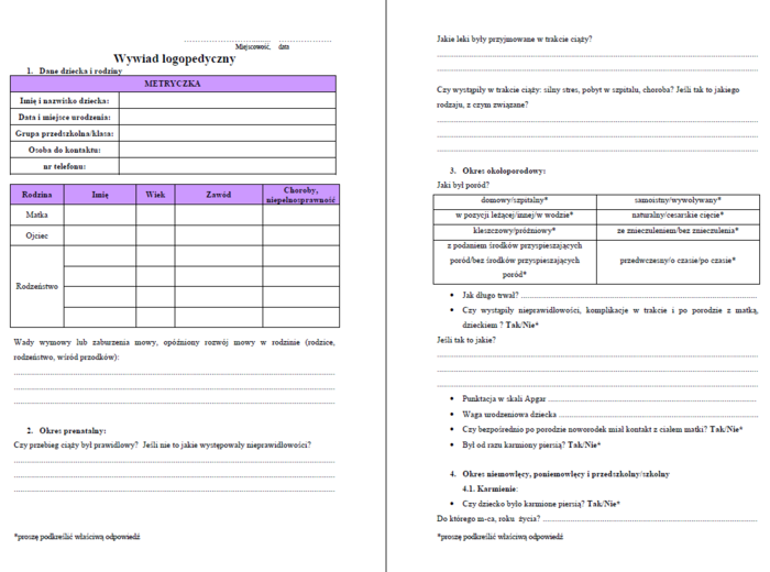 Wywiad logopedyczny