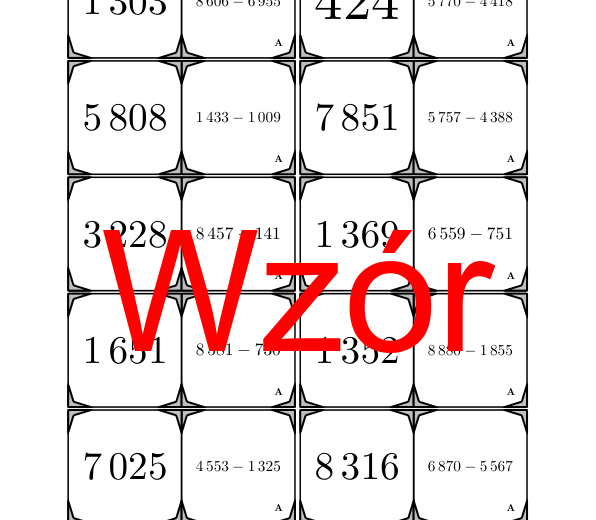 Domino - Odejmowanie do 10000 | matematyka