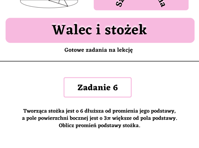 Walec, stożek - gotowe zadania maturalne