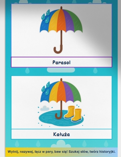Karty obrazkowe "Deszcz i pogoda"