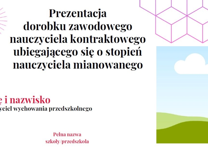 Prezentacja dorobku zawodowego na mianowanie - szablon do edycji