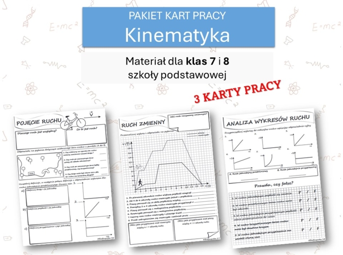 Fizyka 7 i 8. PAKIET KART PRACY. Kinematyka.