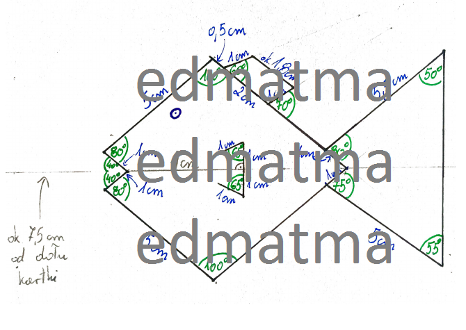 Geometruś – ryba (trudniejsze), do przerysowania dla uczniów i uczennic