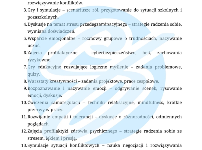 Nauczyciel wspomagający w szkole średniej – przykładowe wpisy do dziennika