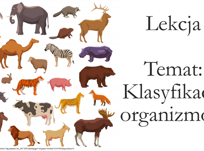 Klasa 5 - Klasyfikacja organizmów - prezentacja