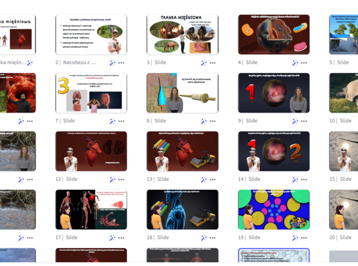 Prezentacja w genial.ly „Tkanki zwierzęce – tkanka mięśniowa” – biologia klasa VI, dział I – temat 3