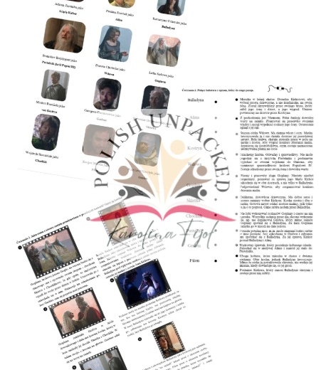 Karta pracy do filmu "Balladyna" w reż. Wojciecha Adamczyka, lektura obowiązkowa, egzamin ósmoklasisty