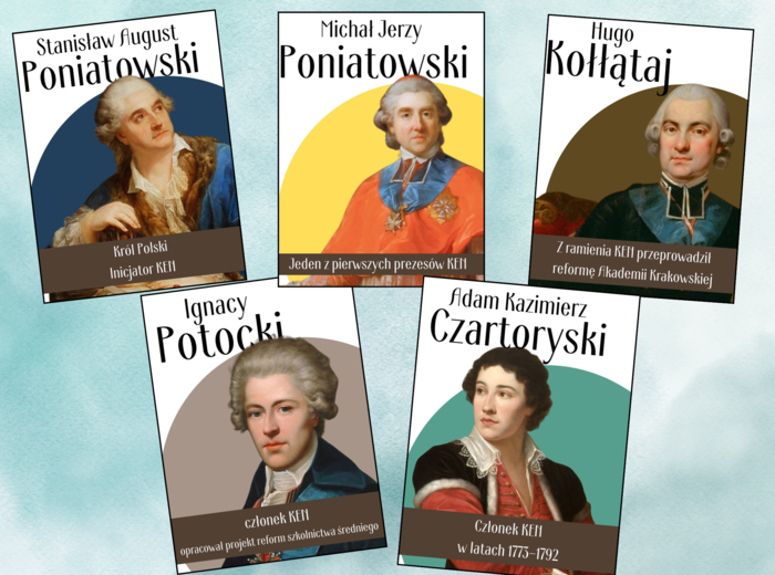 Plakaty z Twórcami KEN Komisji Edukacji Narodowej– idealne na gazetkę szkolną, dekoracje, lekcje