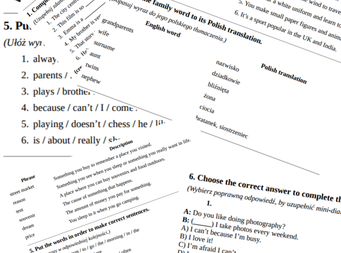 Teen Explorer 7 – Unit 1 – vocabulary revision