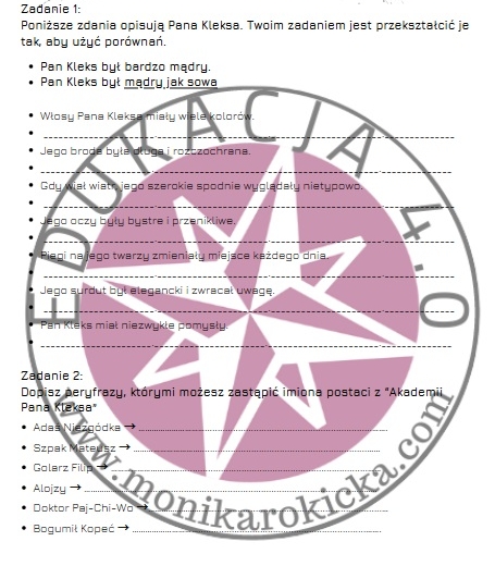 Opis Pana Kleksa_ćwiczenia redakcyjne