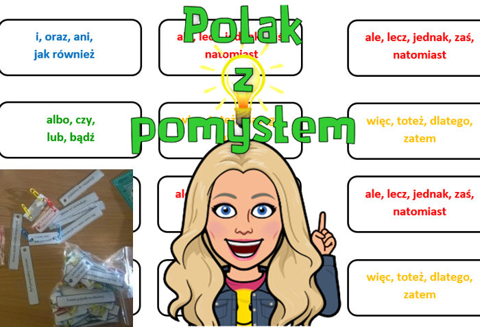 Zdania złożone współrzędnie - układanka spinaczowa