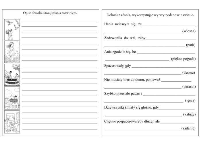 Wiosenne karty pracy (klasa 3) - edukacja polonistyczna