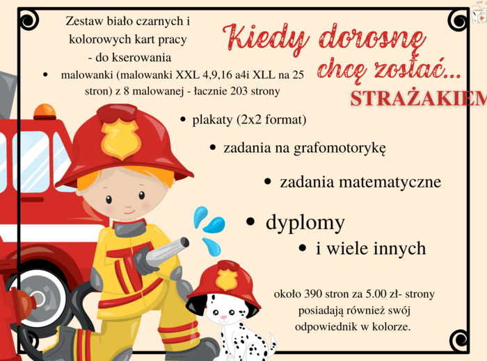 Dzień strażaka - 2 wersje kolor i czarno biała