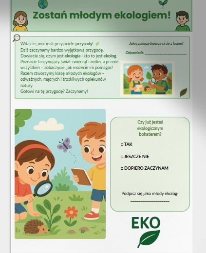Temat: Zostań młodym ekologiem! LEKCJA