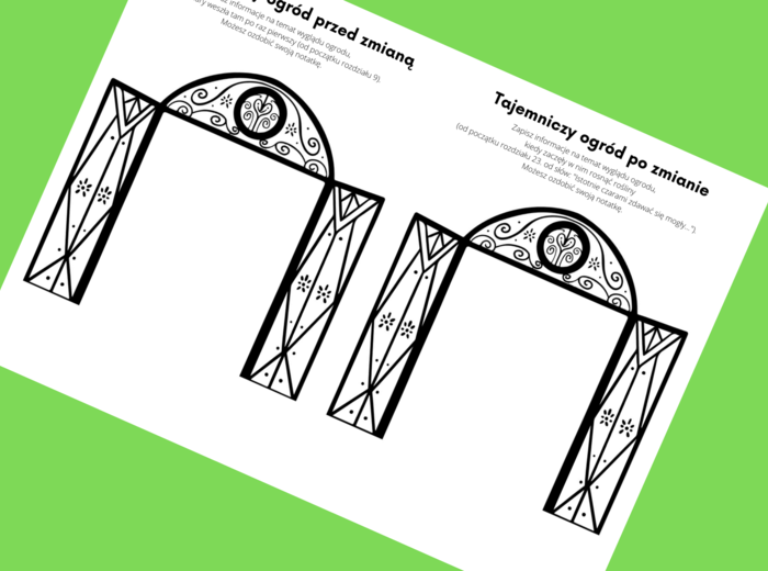 "Tajemniczy ogród" - karta pracy dotycząca opisu ogrodu