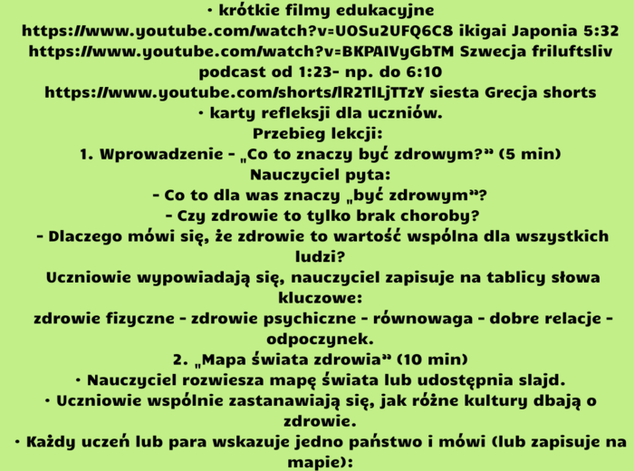 Scenariusze edukacja zdrowotna klasa 7 część 2 (lekcje 17-32) na podstawie programu nauczania proponowanego przez MEN HOLISTYCZNA EDUKACJA PROZDROWOTNA W SZKOLE PODSTAWOWEJ – CIAŁO, UMYSŁ, DUCH. Program nauczania edukacji zdrowotnej dla klas IV-VIII szko