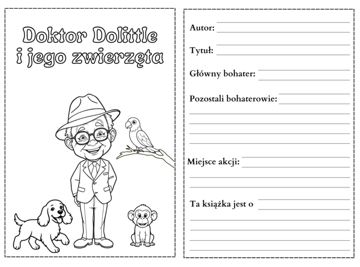 Doktor Dolittle i jego zwierzęta - karty pracy pdf