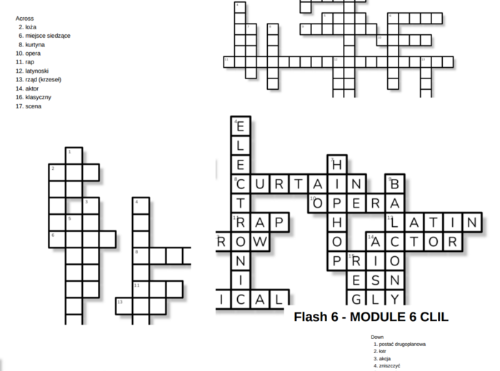 Flash 6 – Module 6 – krzyżówki