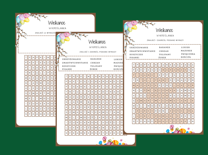 WIELKANOC – wykreślanka