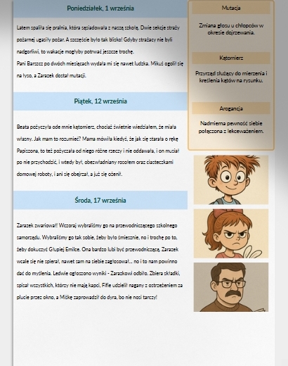 Dzień po dniu. Lekcja JĘZYKA POLSKIEGO. Dynastia Miziołków.