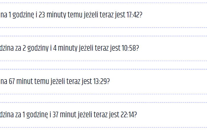 Bingo jaka była lub będzie godzina wersja 2