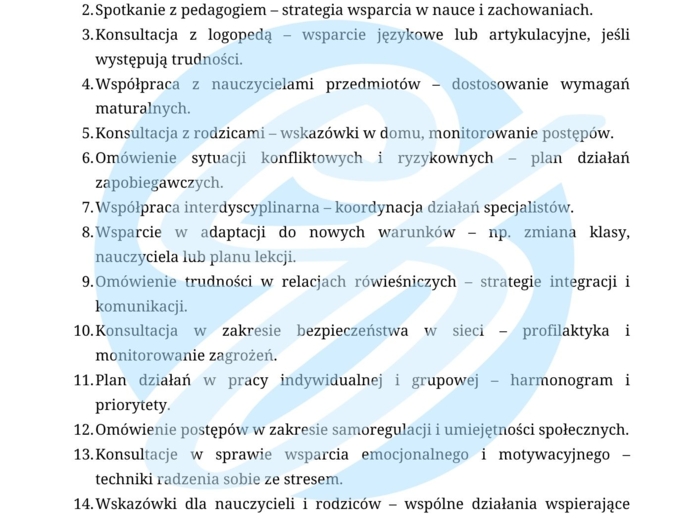 Nauczyciel wspomagający w szkole średniej – przykładowe wpisy do dziennika