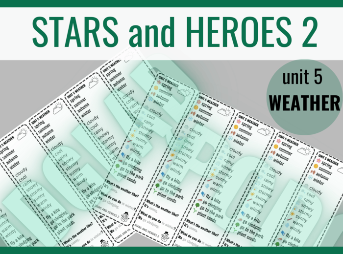 Stars and Heroes 2 unit 2 WEATHER– zakładki do książki