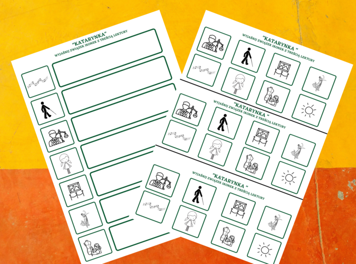 "KATARYNKA" – ikonki – wklejki – karta pracy – lektury 4-6