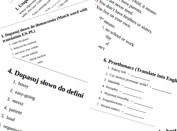 English Class A2 – Unit 1 – vocabulary revision