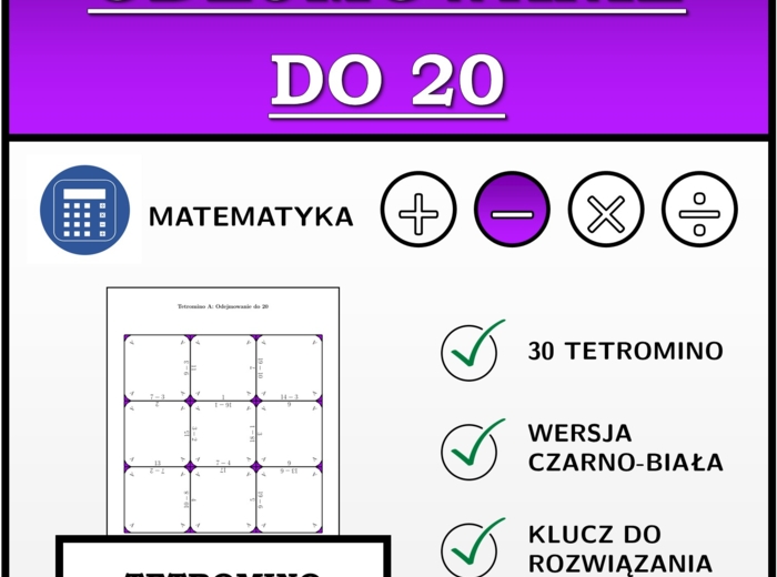 Tetromino - Odejmowanie do 20 | matematyka