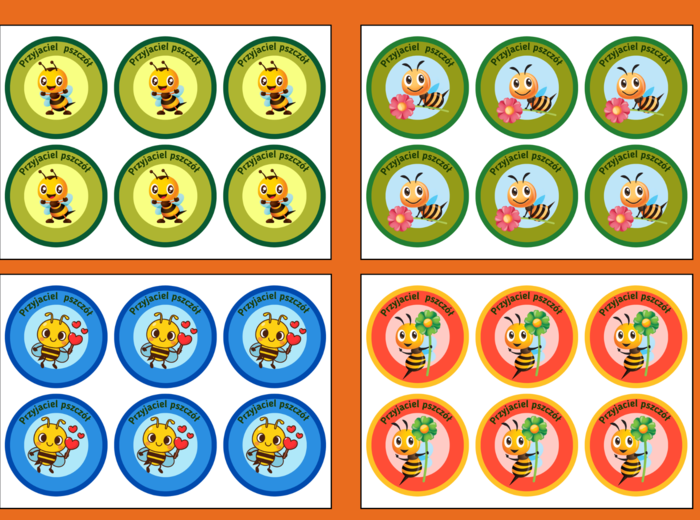 DZIEŃ PSZCZÓŁ – MEDALE – 4 wersje – biblioteka – świetlica – przedszkole - wiosna