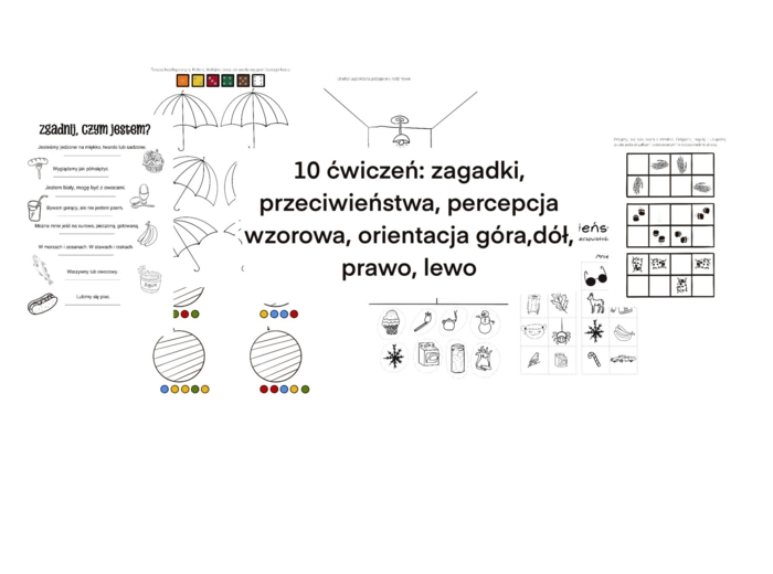 Zestaw ćwiczeń - przeciwieństwa, percepcja wzrokowa, orientacja