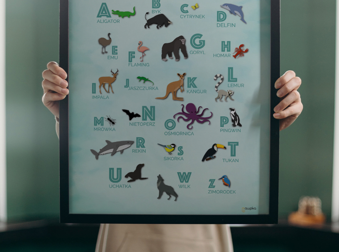Plakat "Alfabet zwierząt" 30x40 cm