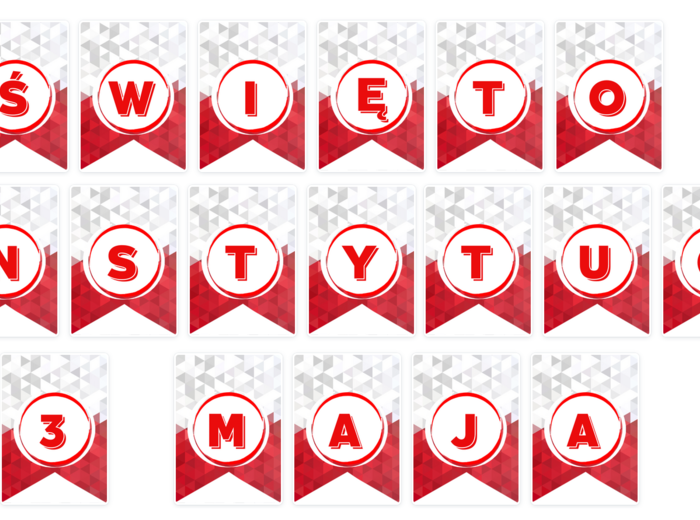 Święto Konstytucji 3 Maja / napis / girlanda / gazetka / dekoracja