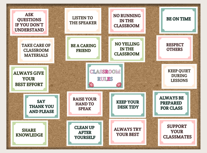 Gazetka szkolna "Zasady w klasie"