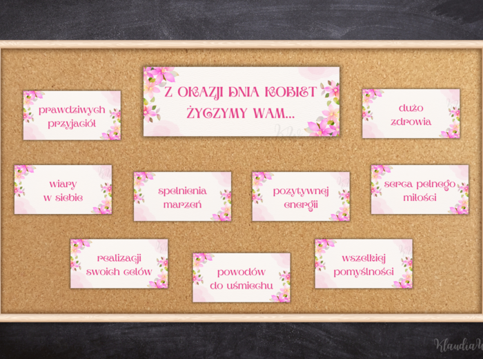 Gazetka na Dzień Kobiet z życzeniami