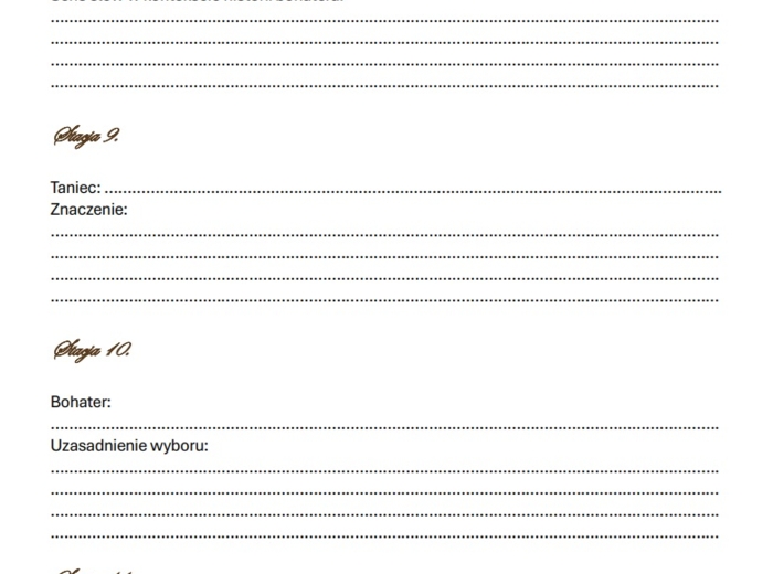 "Pan Tadeusz" stacje zadaniowe.