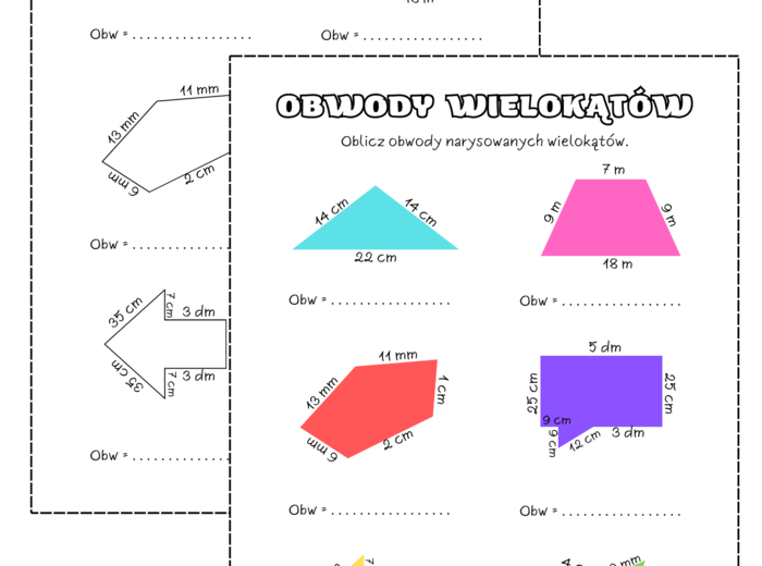 Obwód wielokąta. Klasa 4. Klasa 5.