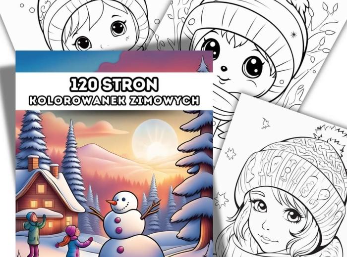 Kolorowanki Zimowe 120 Stron Przepięknych Ilustracji do Pokolorowania.