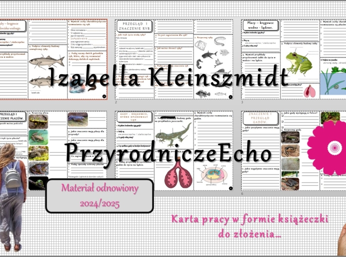 Zestaw kart pracy w pdf do całego działu „Kręgowce zmiennocieplne”. Biologia 6. Nowość 2024/2025.